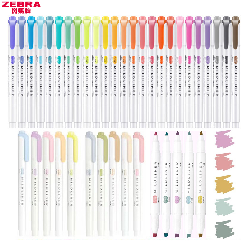 Zebra Pen Mildliner - 1/3pcs ZEBRA MILDLINER WKT7 형광펜, 멀티