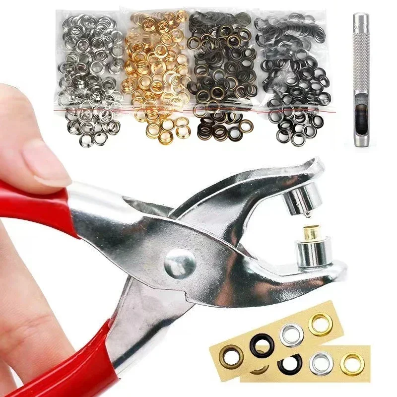 Leatherwork Eyelets - 100sets 4mm 금속 구멍 및 구멍
