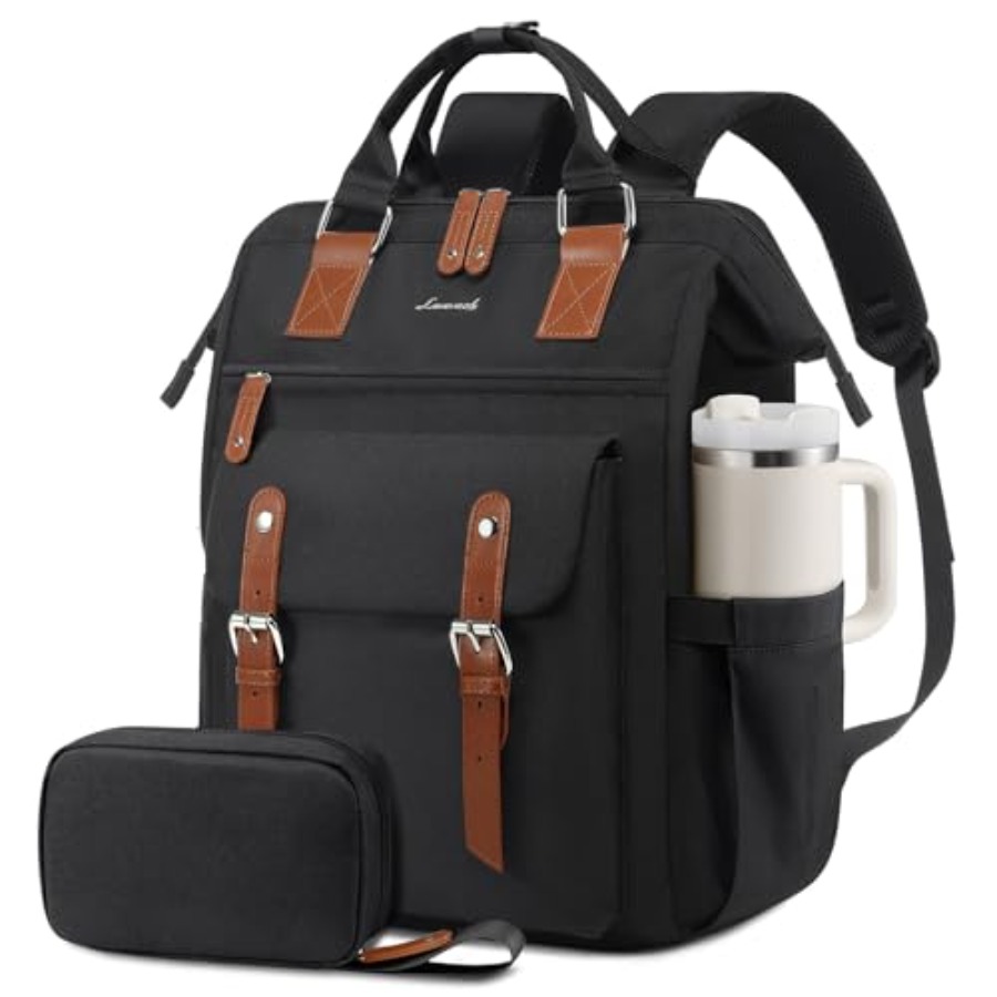 Leather Work Bag - 여성용 노트북 백팩, 교사/간호사용 업무용 노트북