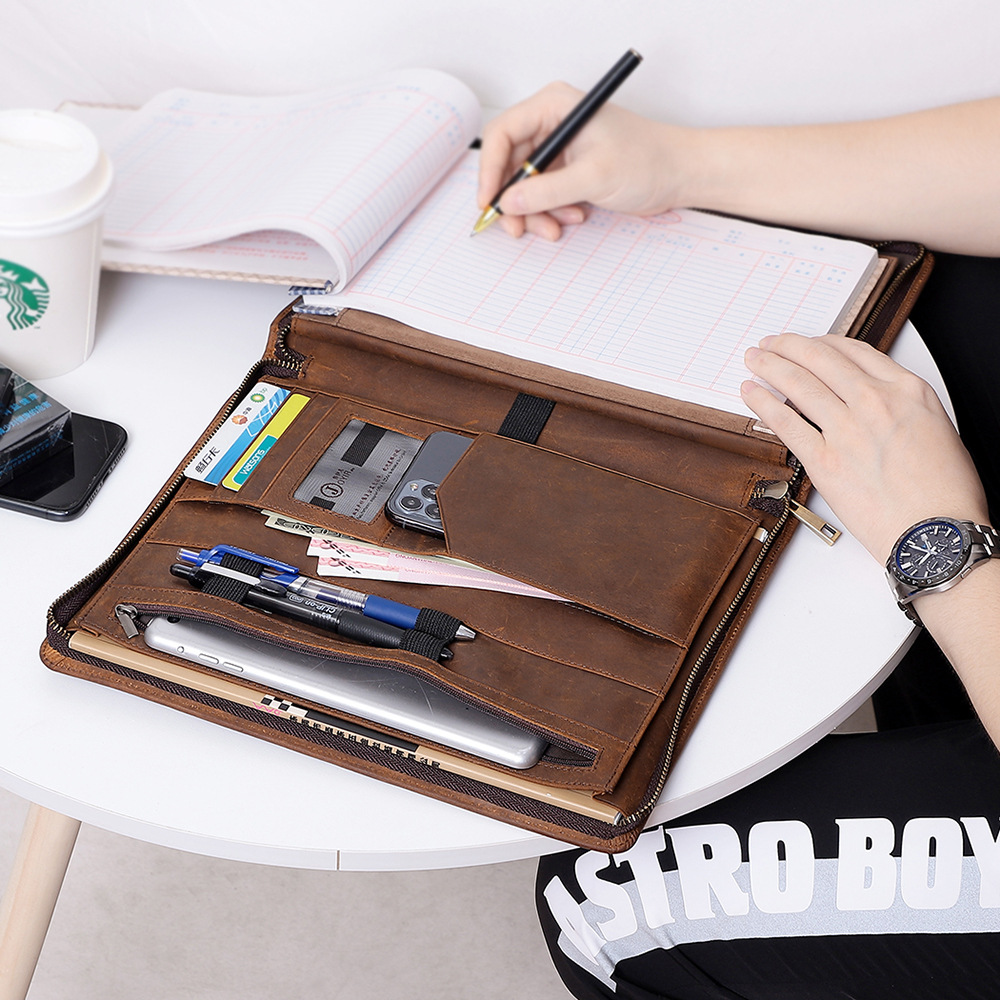 남녀공용 천연 가죽 포트폴리오 오거나이저 이력서 폴리오 - Leather Work Folio 리뷰 및 가격