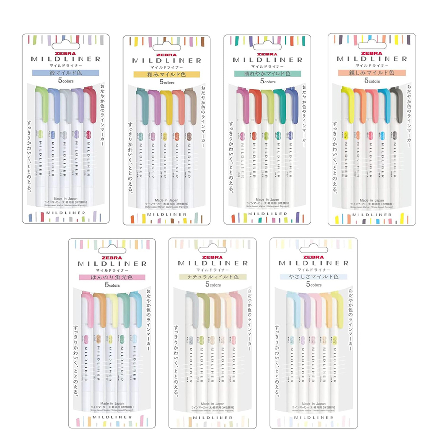 Zebra Mildliner 형광펜 파스텔 풀 세트 5 - Zebra Pen Mildliner 리뷰 및 가격
