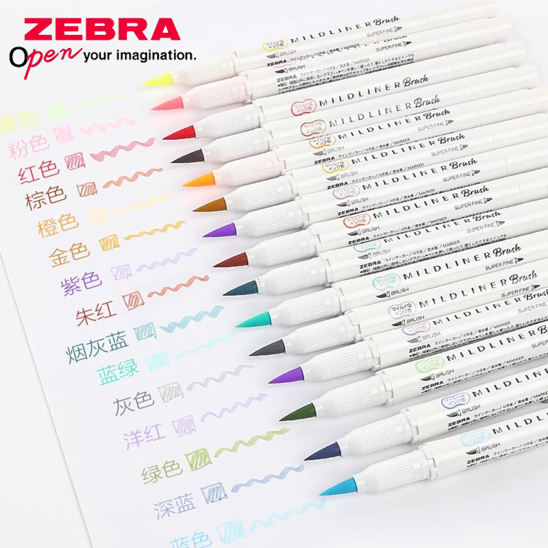 ZEBRA 양면 마커 브러시 펜, 부드러운 헤드 펜,  - Zebra Pen Mildliner 리뷰 및 가격