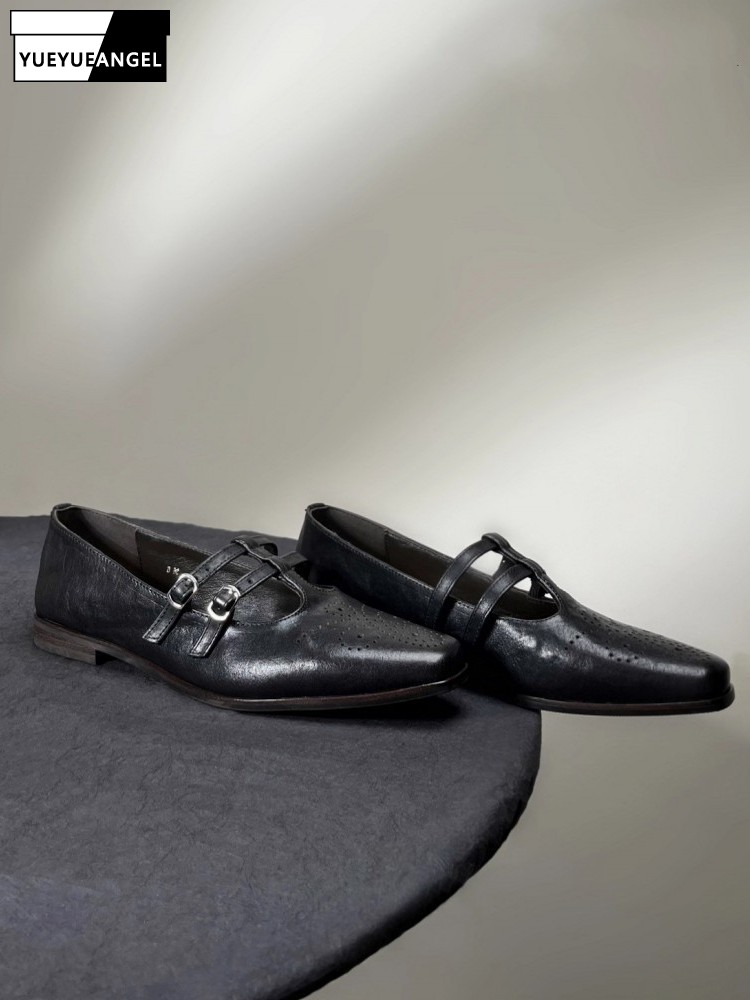 프렌치 스타일 우아한 여성 버클 스트랩 스퀘어 토 소가 - Leatherwork In French 리뷰 및 가격