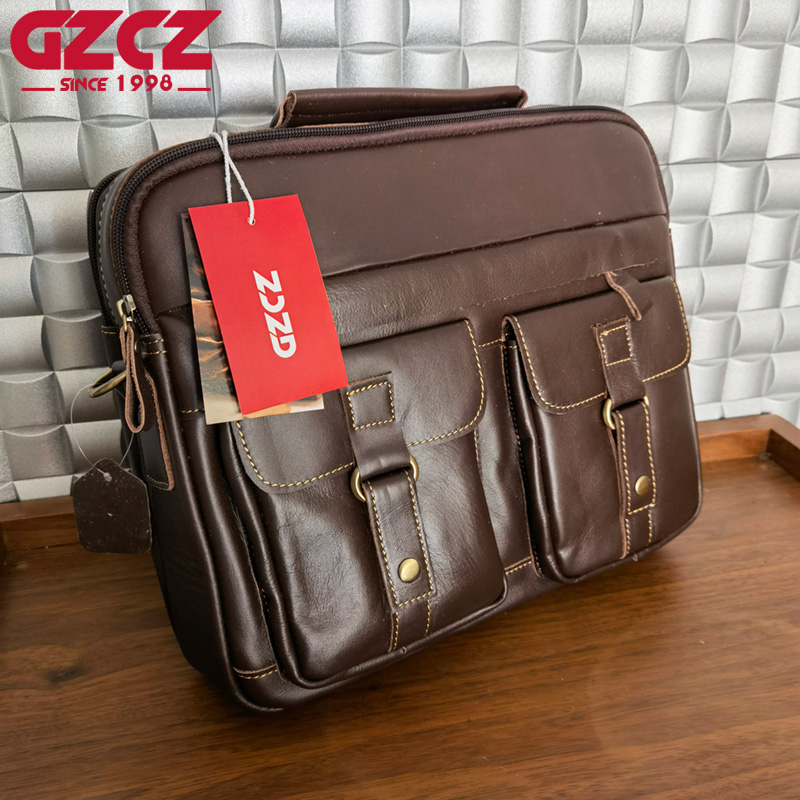GZCZ 남성용 핸드백 레저 비즈니스 컴퓨터 가방 헤드 - Leather Work Bag 리뷰 및 가격