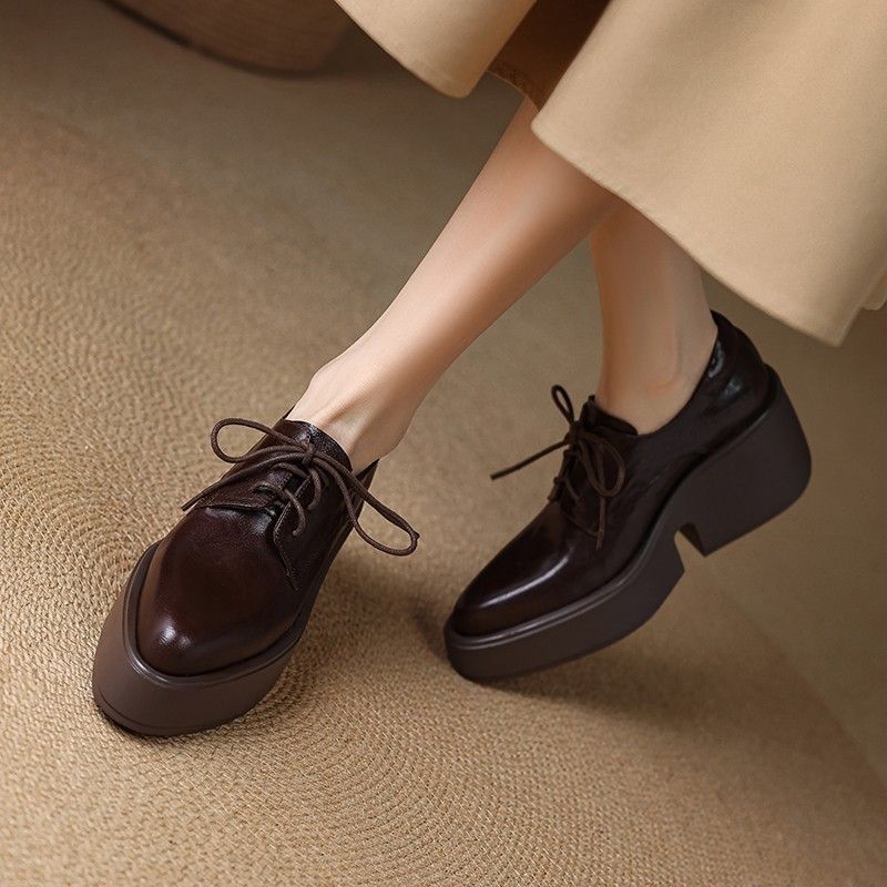 여성용 프랑스산 부드러운 가죽 플랫폼 로퍼, 포인티드  - Leatherwork In French 리뷰 및 가격