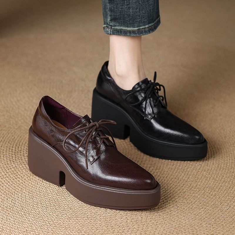 여성용 프랑스산 부드러운 가죽 플랫폼 로퍼, 포인티드  - Leatherwork In French 리뷰 및 가격