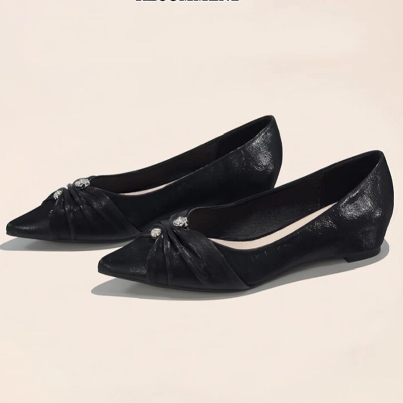 부드러운 가죽 프랑스 감성 여성용 얕은 굽 싱글 슈즈  - Leatherwork In French 리뷰 및 가격