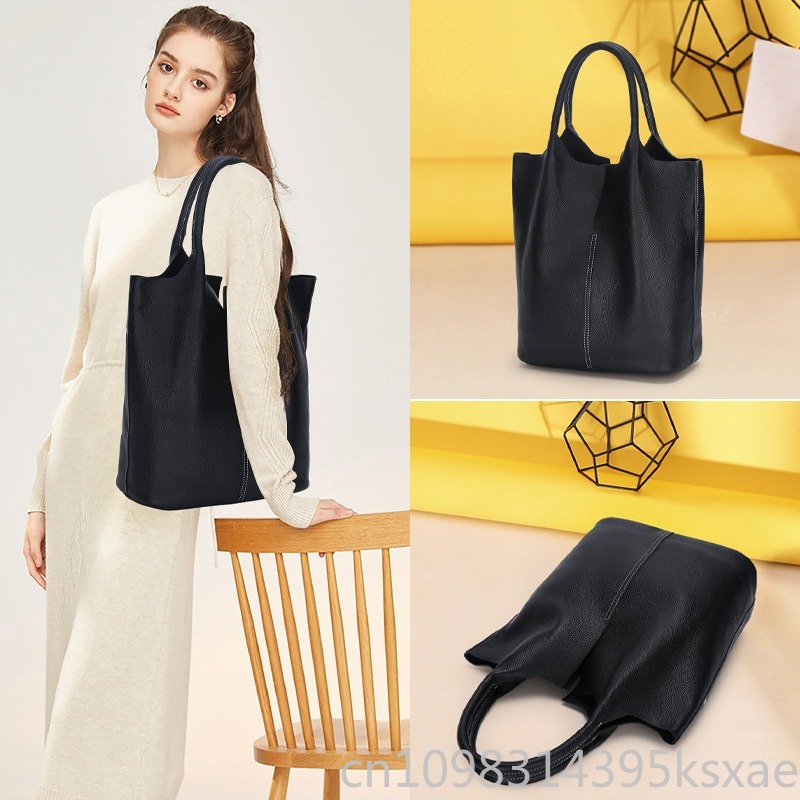여성용 정품 가죽 숄더 토트백 대용량 버킷 스타일 트렌 - Unique Leather Work 리뷰 및 가격