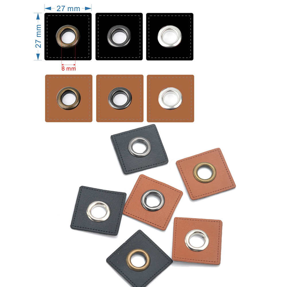 30 개/몫 27/37mm 스퀘어 블랙/브라운 PU 가 - Leatherwork Eyelets 리뷰 및 가격