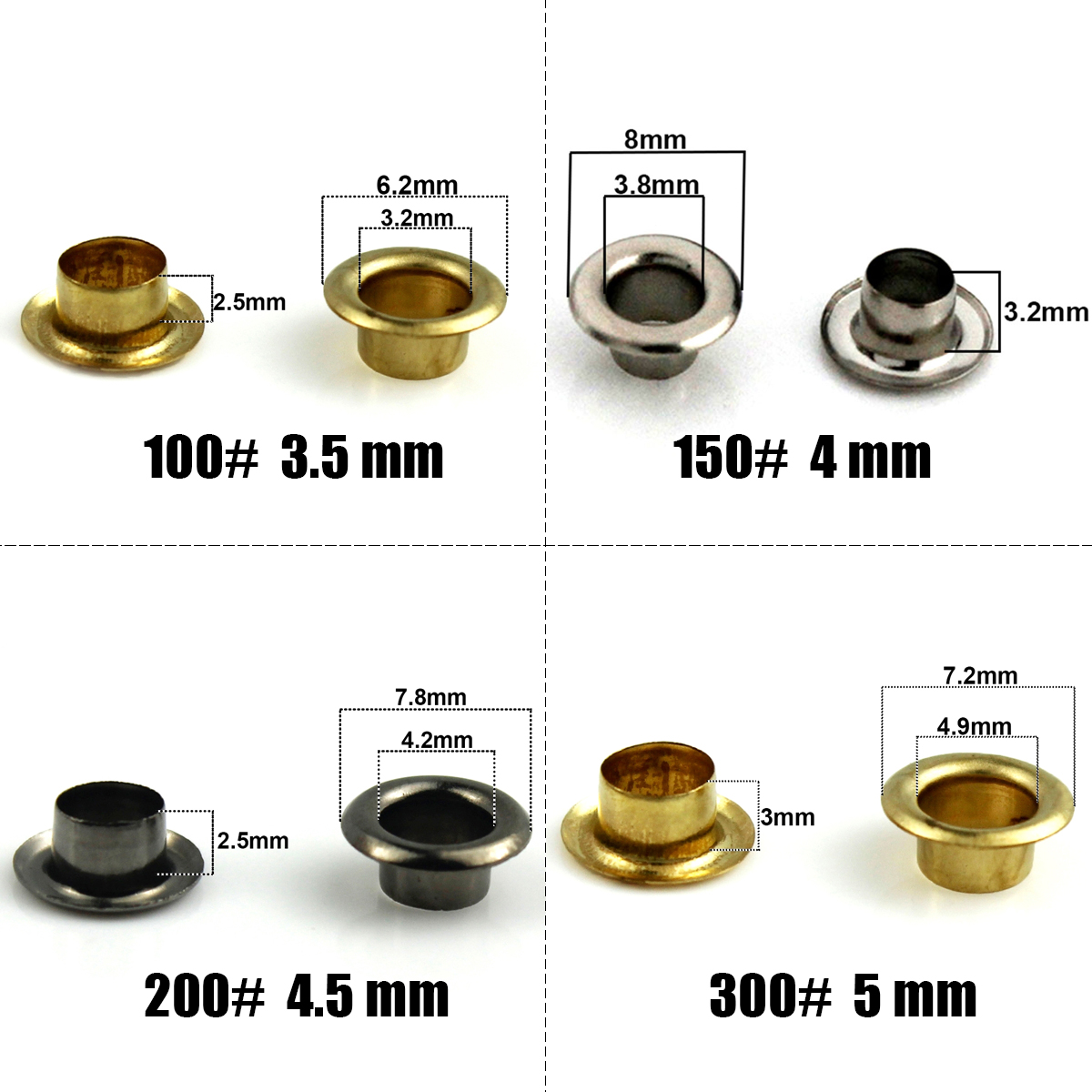 100sets 4mm 황동 구멍 와셔 가죽 공예 수리  - Leatherwork Eyelets 리뷰 및 가격