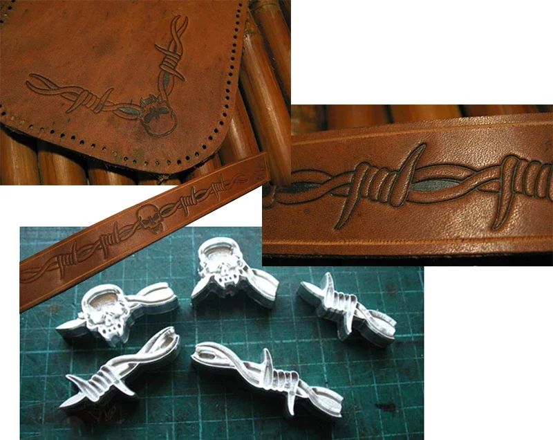 가죽 조각 도구가 포함된 가죽 공예용 가시와 해골 무늬 - Unique Leather Work 리뷰 및 가격