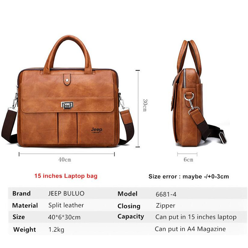 Jeep Buluo 남성용 가죽 서류가방 14인치 노트 - Leather Work Bag 리뷰 및 가격