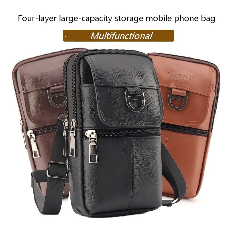 남성용 가죽 허리 가방 - 대용량 휴대폰 벨트 가방 - - Leather Work Bag 리뷰 및 가격